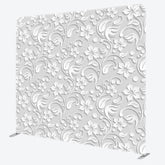 Aperturee - Aperturee Simple White Spiral Floral Backdrop Cover For Decor